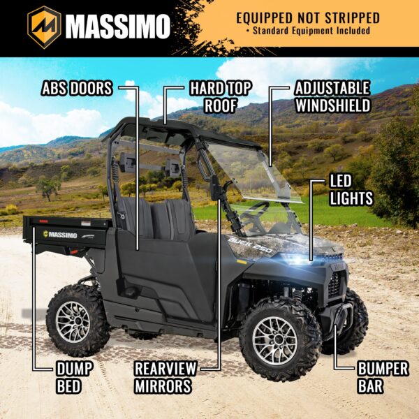 Massimo Buck 250cc EFI UTV, 4-Stroke Single Cylinder, Air-Cooled, Windshield & Doors - Image 20