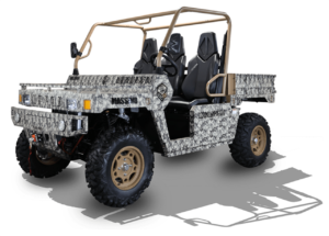 A MASSIMO WARRIOR 700 side-by-side utility vehicle with camouflage pattern on a white background.