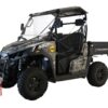 Side view of a black and camouflaged Massimo T-Boss 550F UTV, 493CC Four Stroke Single Cylinder SOHC, Liquid Cooled.