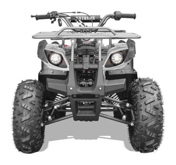 A black and white photo of an atv.