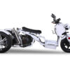 Custom Icebear Maddog Trike 50cc(PST50-19N)-Trike with a white body and exposed engine on a white background.