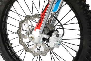 A close up of the front wheel on a bicycle