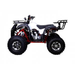 A white and black atv with red trim.