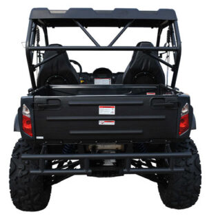 A back view of the rear end of an atv.