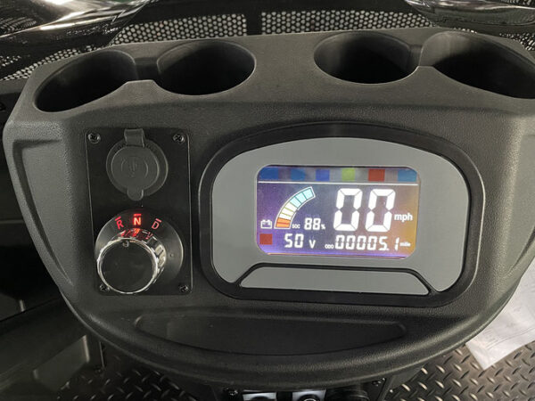 A close up of the speedometer and gauges on a vehicle