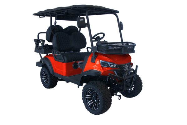 Trailmaster TBM X4 Electric Golf Cart, 48V 5kW Battery, 4-Passenger Lifted Design, Custom Rims, Ground Effects LED Lights, 10.5″ LED Display, 48-Mile Range, High/Low Transmission