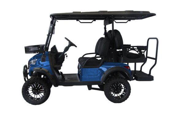 Trailmaster TBM X4 Electric Golf Cart, 48V 5kW Battery, 4-Passenger Lifted Design, Custom Rims, Ground Effects LED Lights, 10.5″ LED Display, 48-Mile Range, High/Low Transmission - Image 11